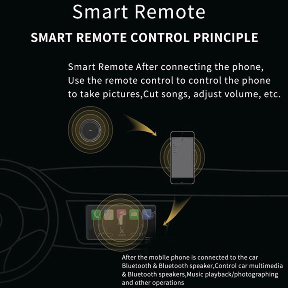 Bluetooth 5.0 Remote Controller Media Button Car Bike Steering Wheel Music4931