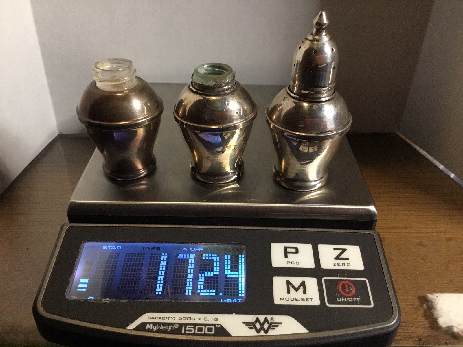 Sterling Silver Scrap Lot Duchin Candle Holder & Salt Shakers Weighted 620 Grams