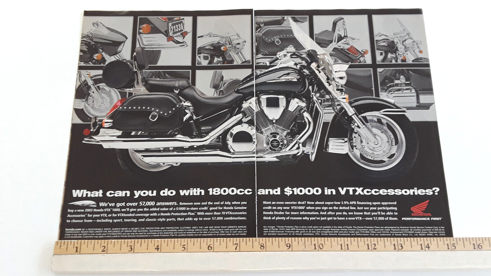 2003 HONDA VTX1800 ORIGINAL 2 PAGE AD