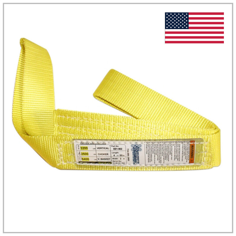 2" x 8 ft Nylon Web Lifting Sling Strap 2 Ply EE2-902 Eye & Eye USA DOMESTIC