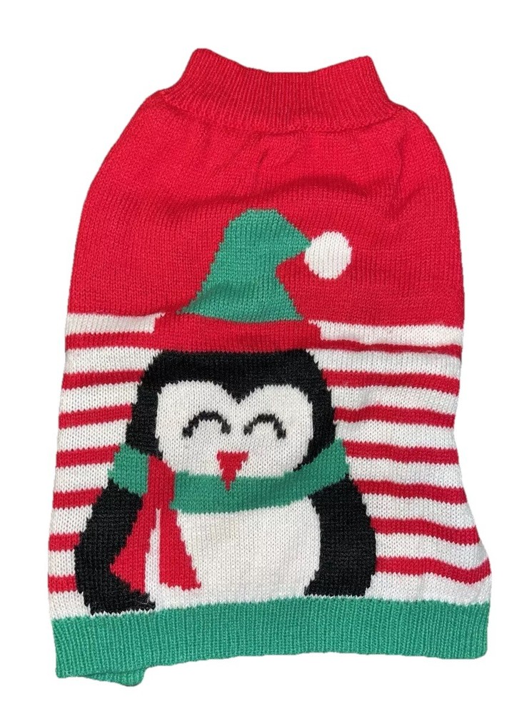 Penguin Holiday Dog Sweater