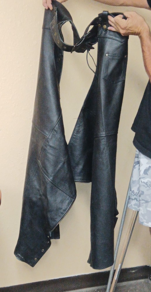 Leather Motorcycle Chaps 4XL