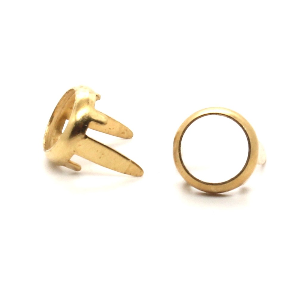 Stone Holders Round Brass Base Rings 3/8" Dia. 100 Pack RN093-01