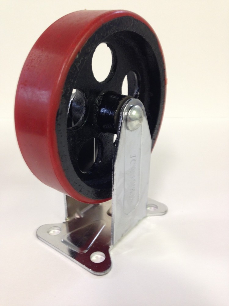 RIGID CASTER WITH 5″ X 1.25″ POLYURETHANE WHEEL