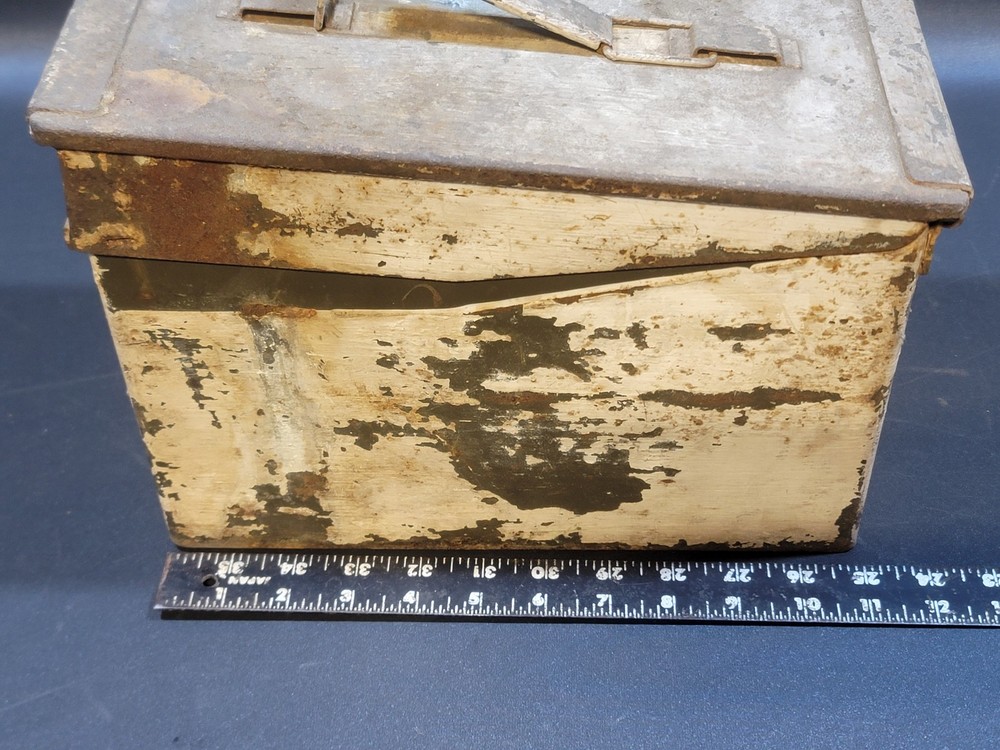 Vintage Painted Empty Metal Ammo Box