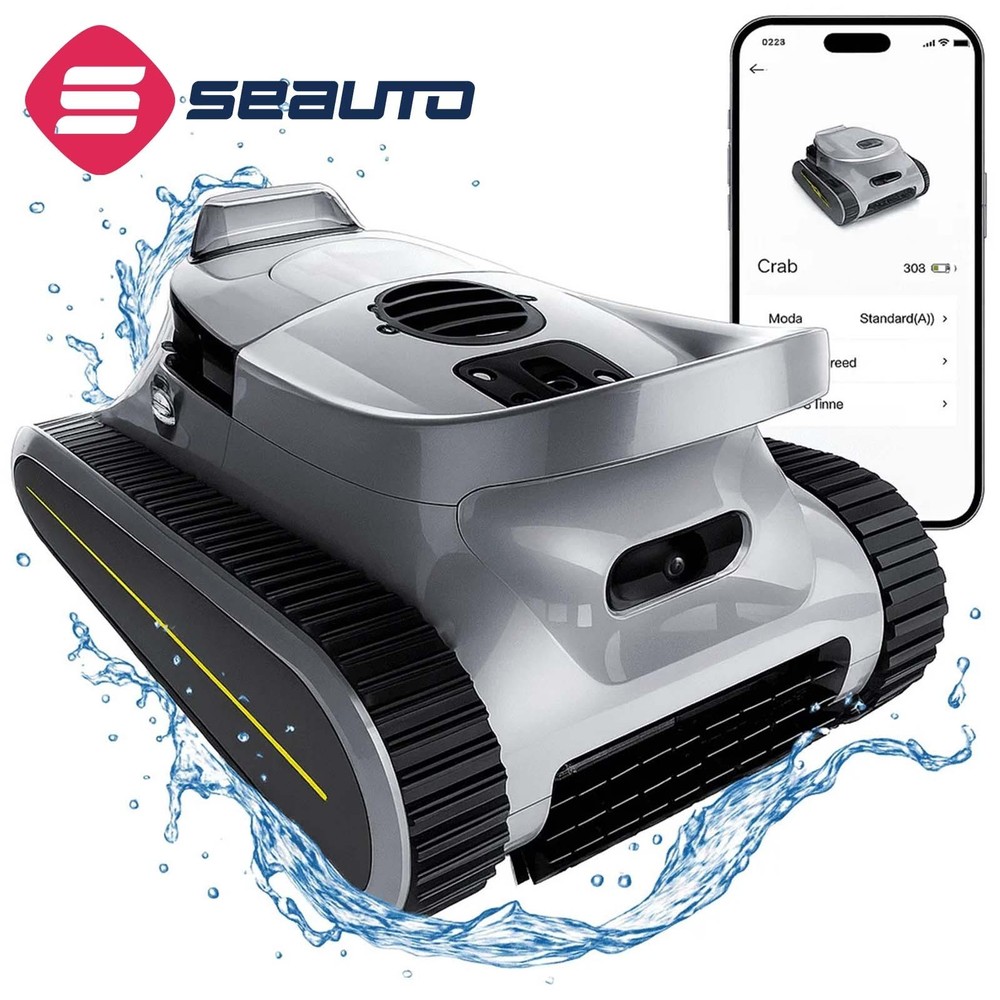 Seauto Cordless Robotic Pool Cleaner Smart App Support Wall & Waterline Cleaning