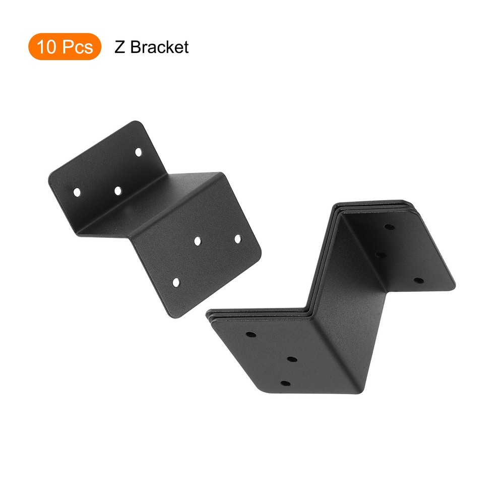 10pcs Z Bracket, Dual Angle Channel Angle Bracket, 3.2"x2.36"x2" Black
