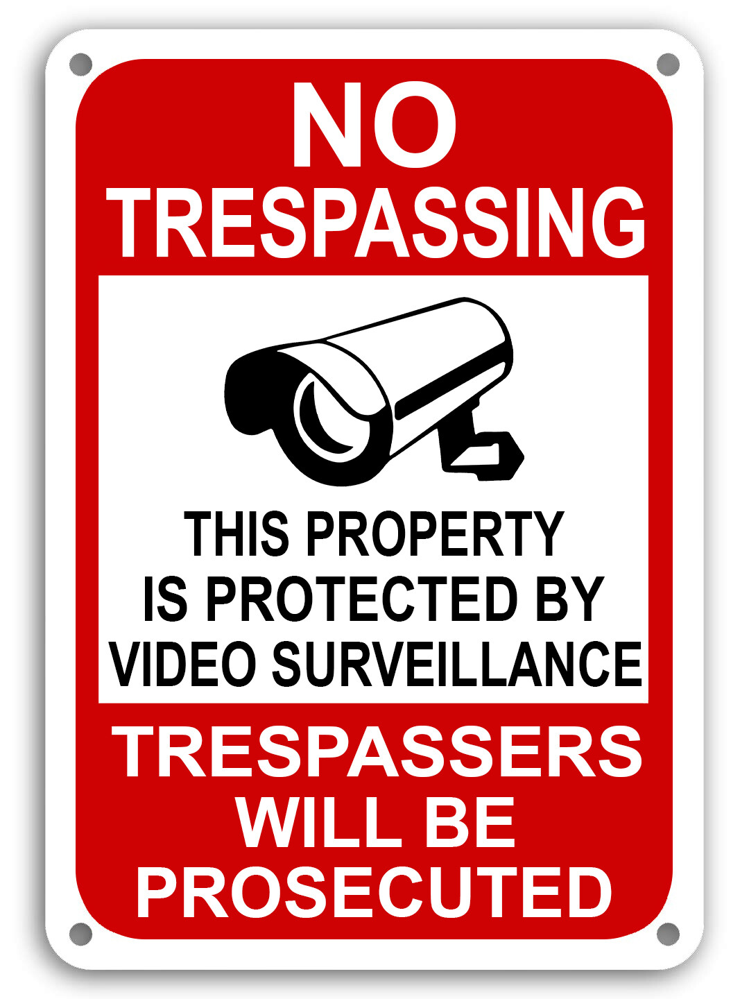 Property Protected By Video Surveillance Warning Security Camera Sign cctv 7x11"