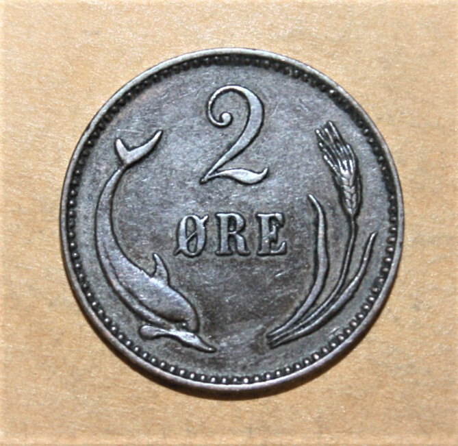 S7 - Denmark 2 Ore 1899 Extremely Fine + Copper Coin *** Nice