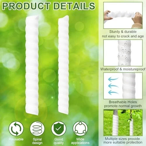 4 Pcs Tree Trunk Protector-2 Size Plastic Spiral Tree Guard Tree Trunk Protec...