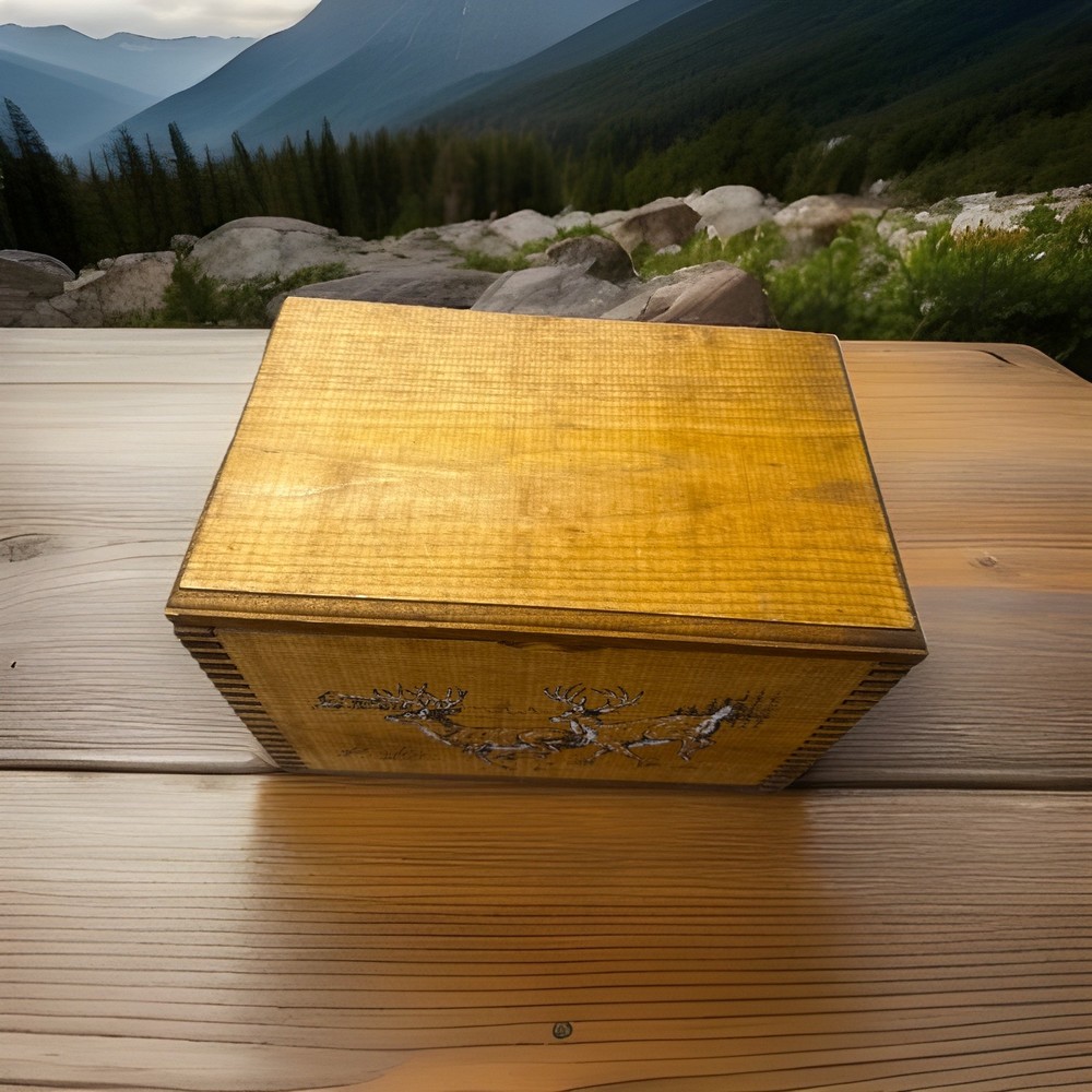 🦌 **Handcrafted Solid Wood Stash Box / Ammo Chest – Rustic Lodge Style 🇺🇸🪵**