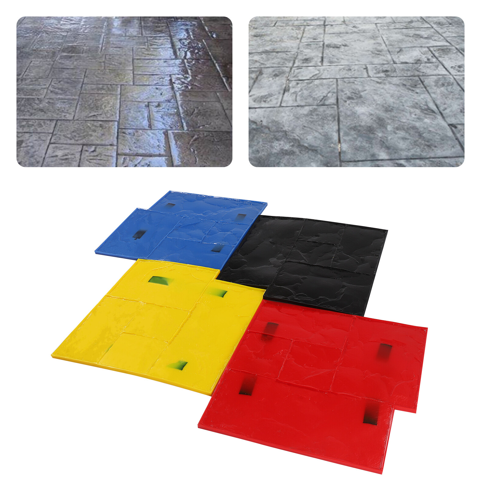 4Pcs Concrete Texturing Stamping Floor Cement Stamps Mold Mats Sets 24*24 Inch