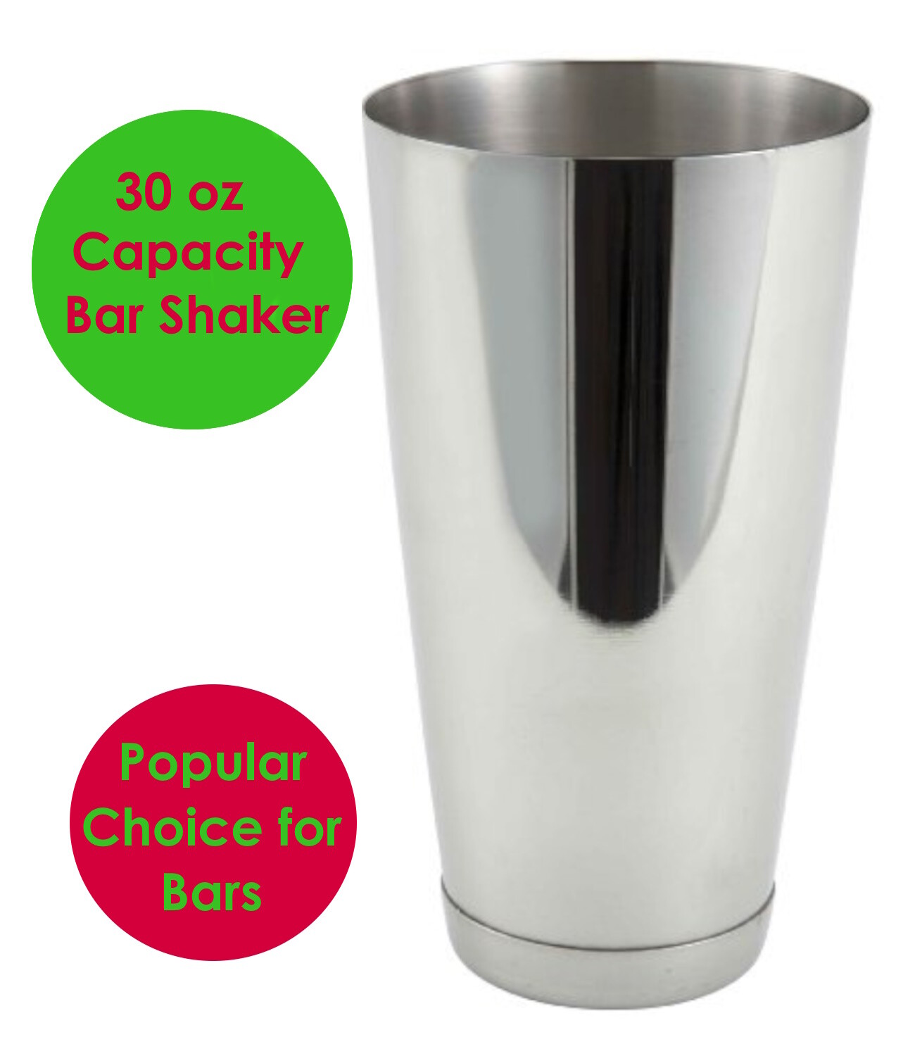 30-Ounce Stainless Steel Bar Shaker Boston Shaker