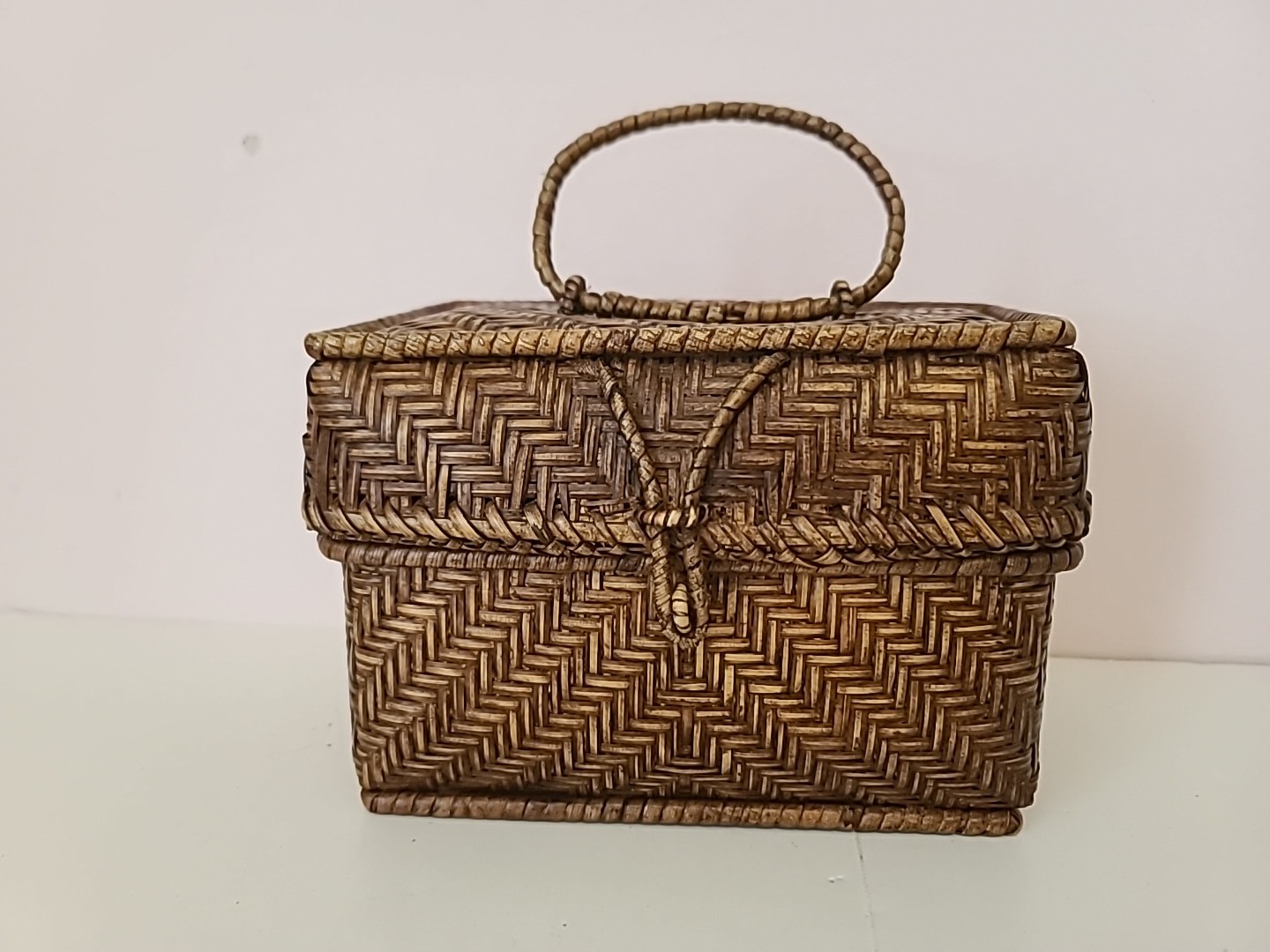 Vintage MCM 70s Wicker Purse Basket