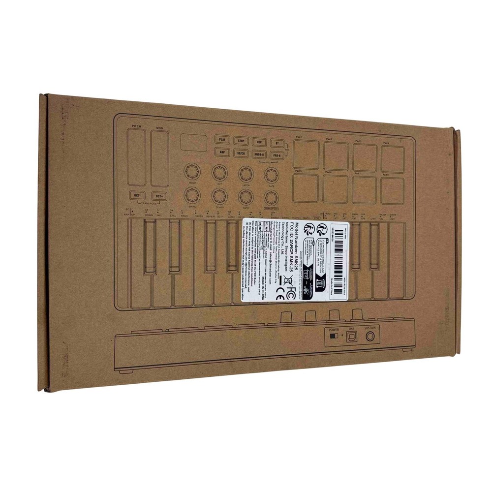 M-VAVE SMK25 25-Key USB MIDI Keyboard Controller / 8 Backlit Drum Pads - Blue