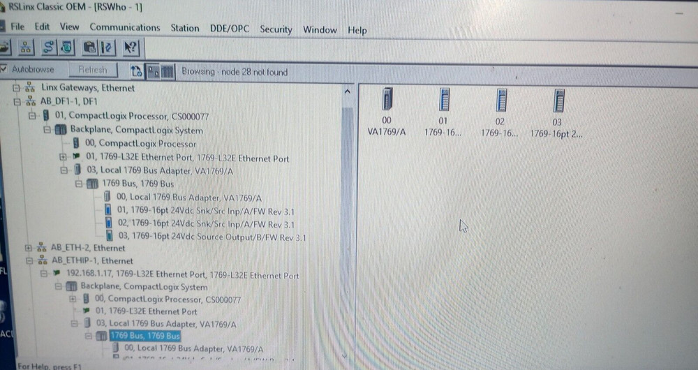 COMPACTLOGIX ALLEN BRADLEY RACK COMPLETE SYSTEM 1769-L32E SYSTEM