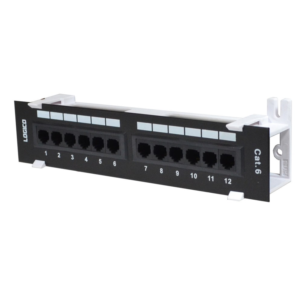 CAT6 UTP 12 PORT NETWORK MINI PATCH PANEL 110 WITH SURFACE WALL MOUNT BRACKET