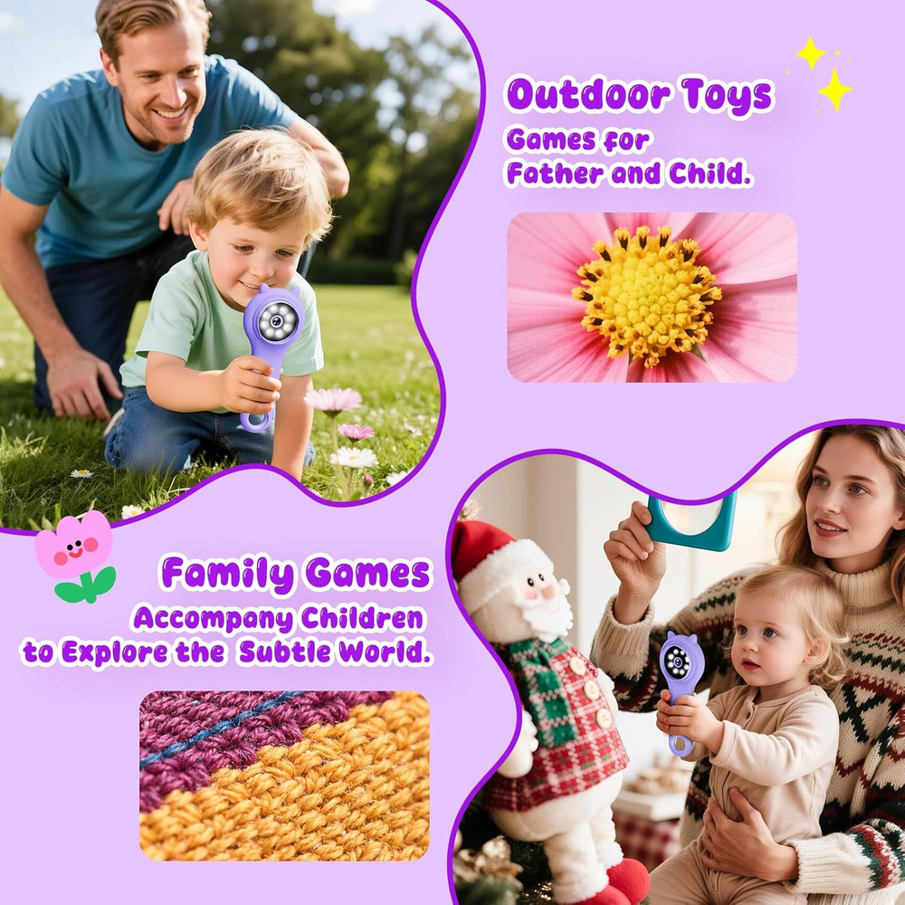 Microscope for Kids - Mini Pocket Handheld Microscope for Toddlers-Stem Educatio