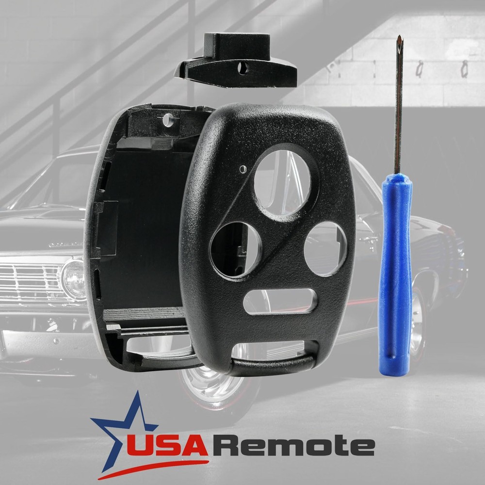 Cutting NOT Required - Key Fob Keyless Entry Remote Shell Case 1-Pack, 4-Btn