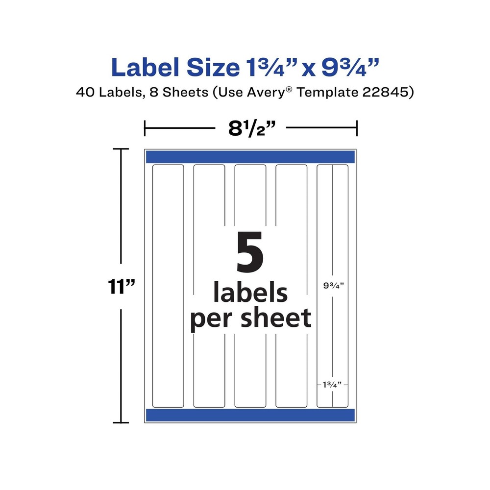 Avery Durable Waterproof Wraparound Rectangle Labels with Sure Feed Technolog...