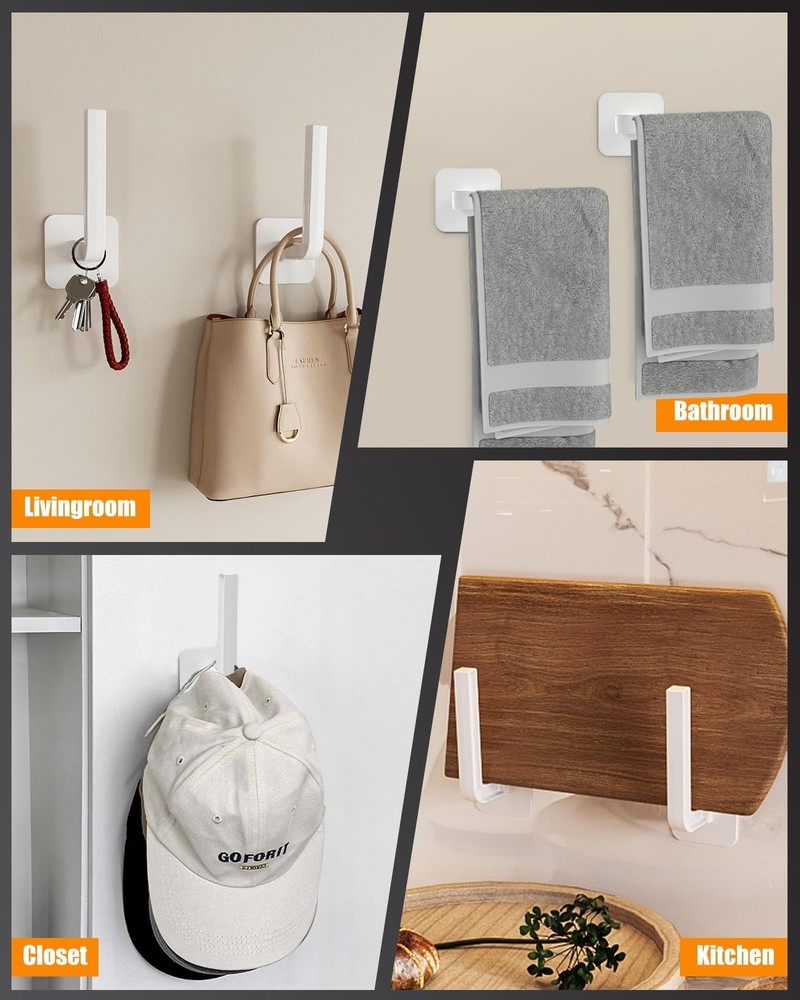 Hat Rack for Hat Storage (8-Pack), Multi-Purpose Hat Organizer, Strong Adhesi...