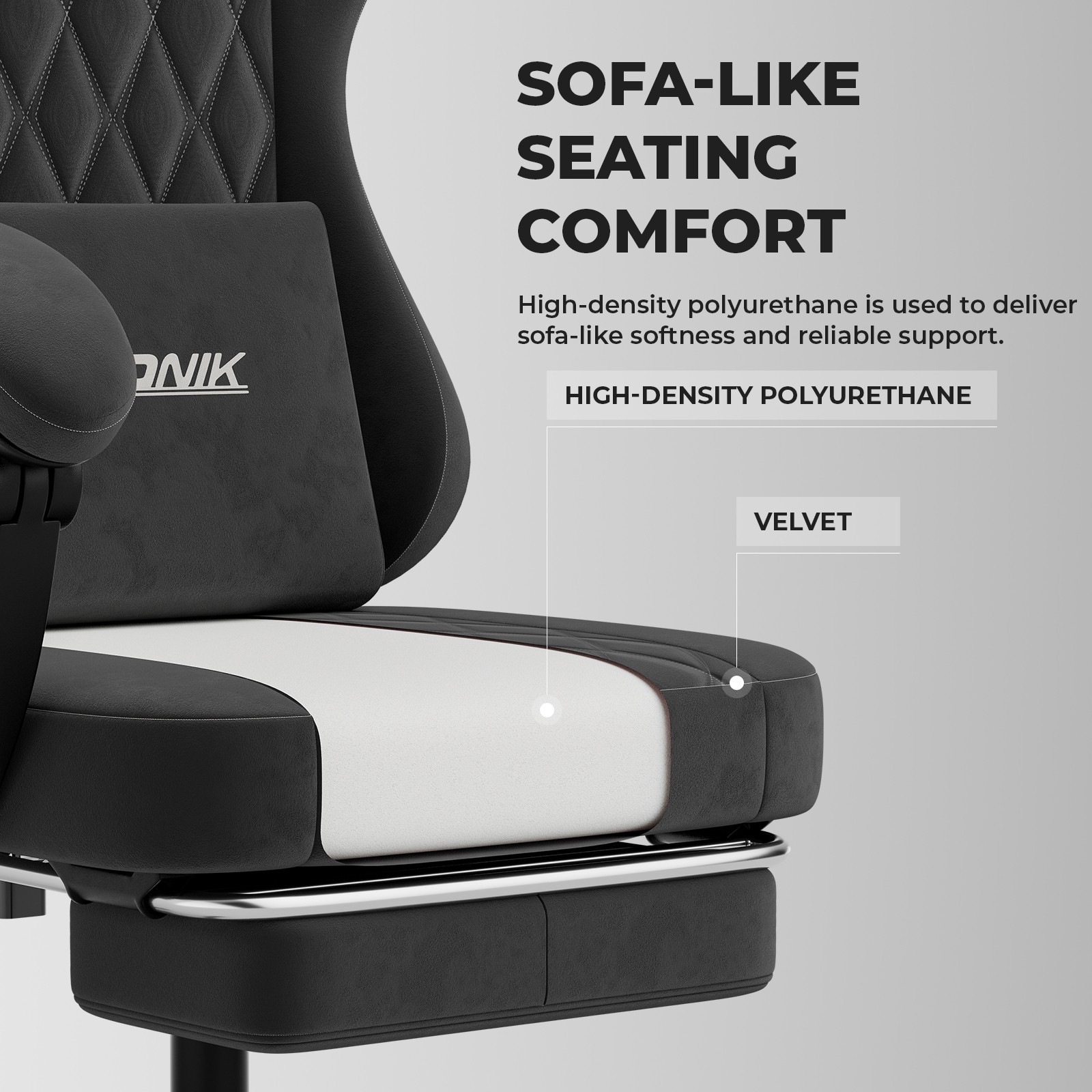 Gaming Chair with Footrest and Lumbar Support Height Adjustable Gaming Chair
