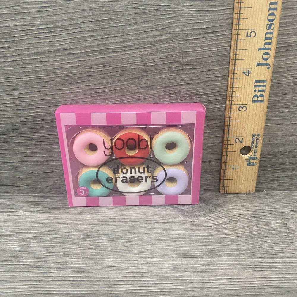 Yoobi Glazed Donut Erasers 2017 6 Pack Make School Fun Collectible