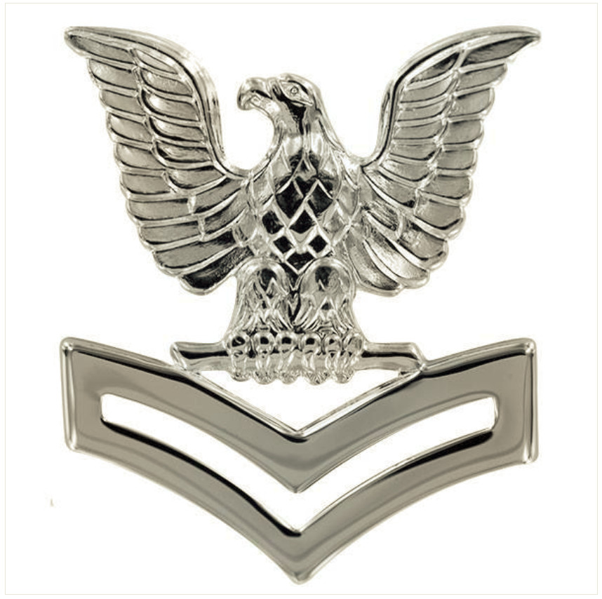 Vanguard NAVY CAP DEVICE: E5 PETTY OFFICER SECOND CLASS - SILVER