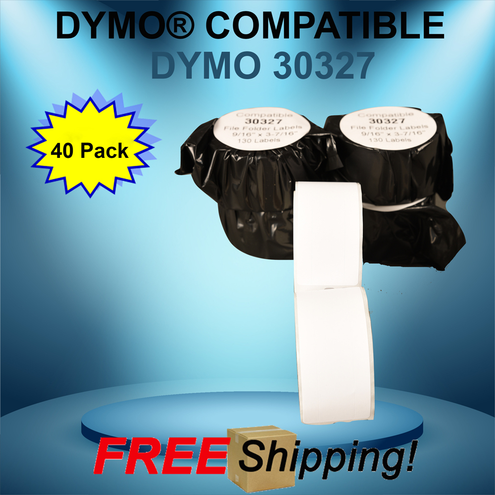 Dymo® CoStar Compatible 30327 40 Rolls White Rectangular Shaped Labels Adhesive