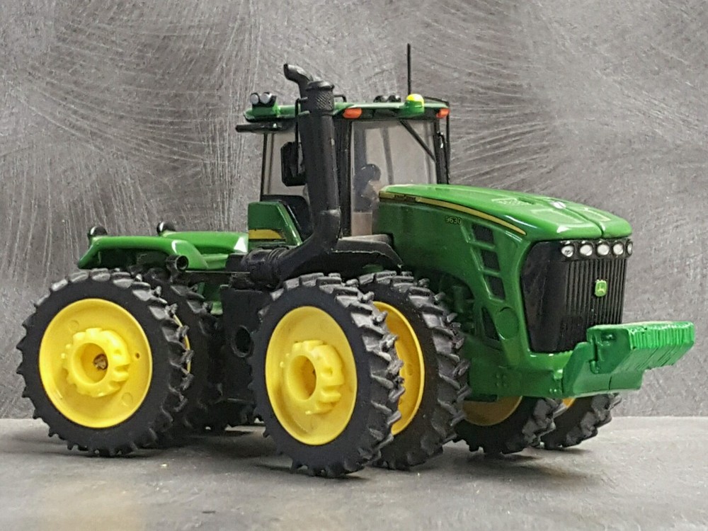 1/64 Farm custom scratch-built tractor yellow wheel weights outer