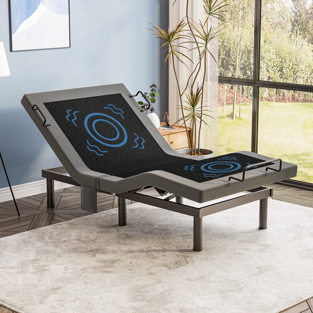 Verinch Adjustable Bed Frame With Massage Power Base Remote USB Split King Size