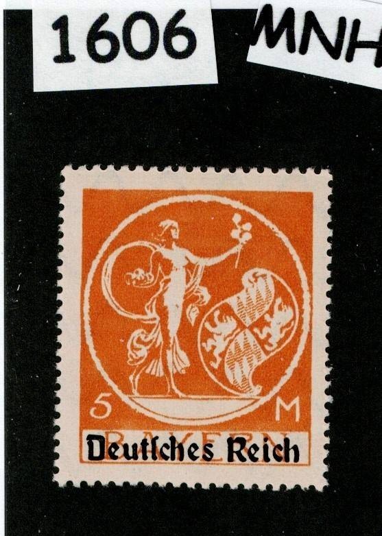 MNH stamp  Sc 272  German Republic Bavaria Bayern 1920 Overprinted     #1606