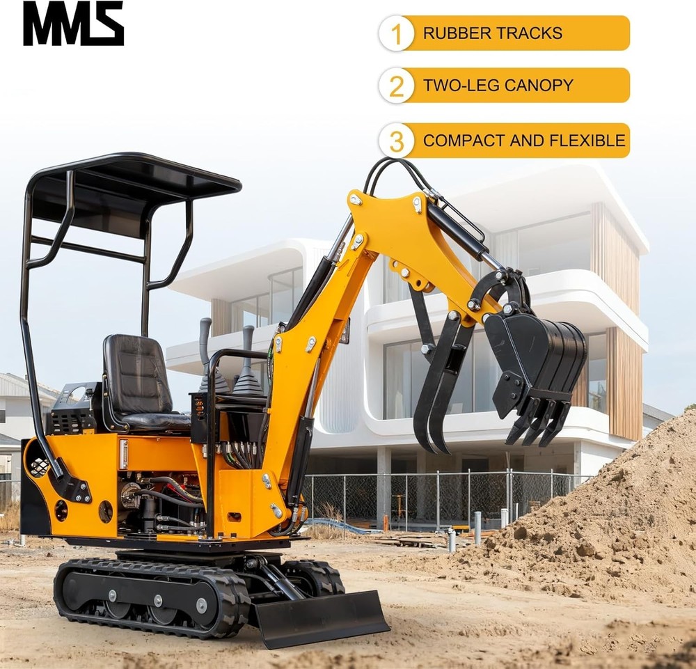 0.8Ton Mini Excavator with 13.5HP Gasoline Engine Compact Crawler Digger