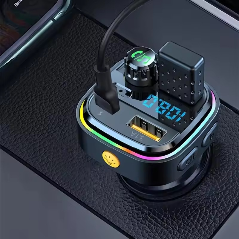 Bluetooth 5.0 Car Wireless FM Transmitter Adapter USB PD Charger AUX Hands-Free