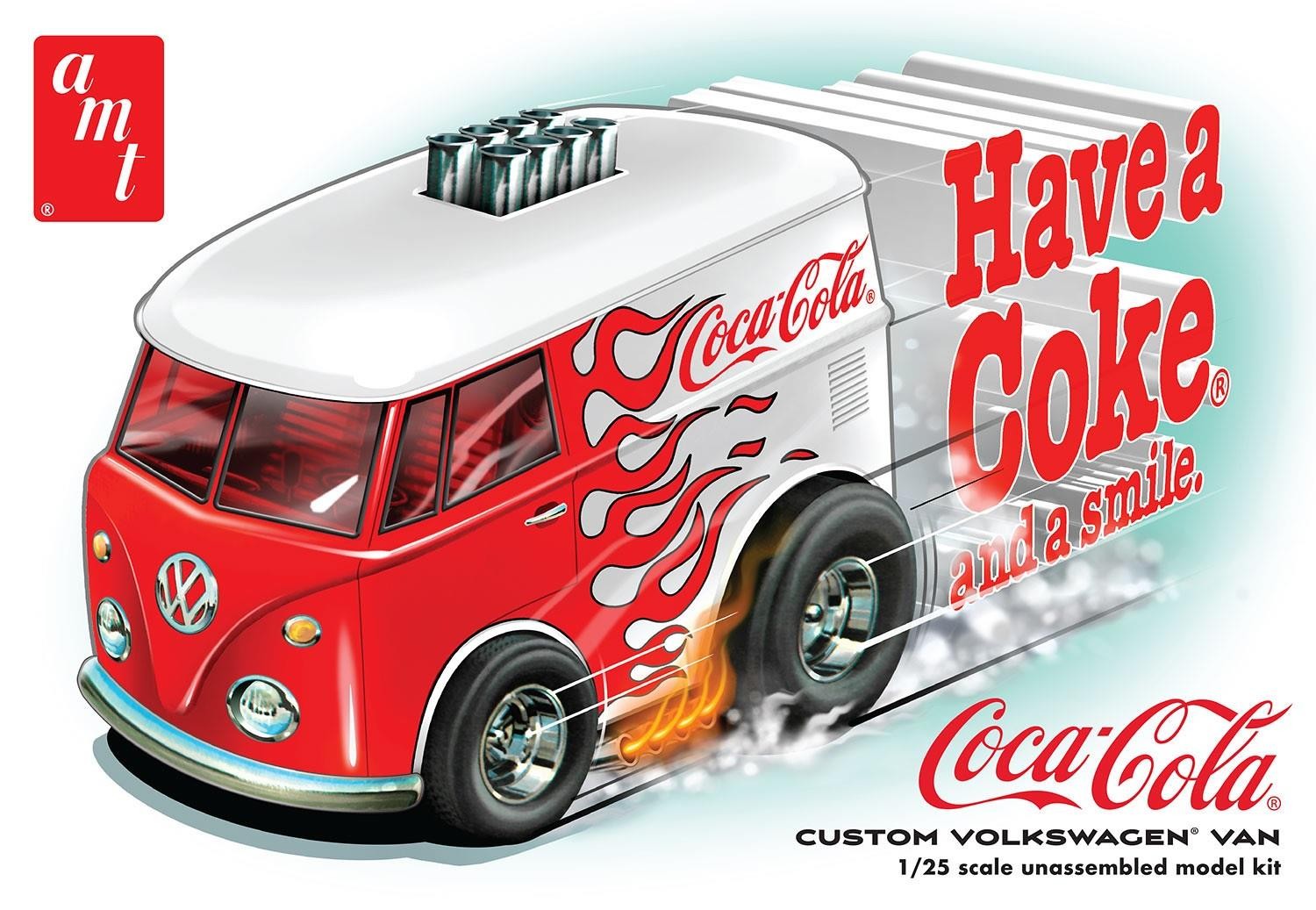 New AMT 1:25 Scale Volkswagen Van Show Rod Coca-Cola Model Kit AMT1518