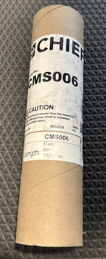 Chief CMS-006 6 " Black Ceiling Projector Extension Mount Column 1.5” NTP Fixed