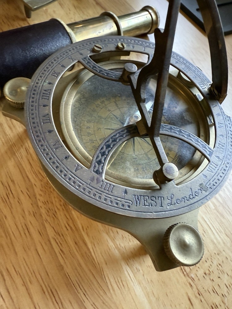 Three-piece nautical brass Sexton Compass scope set