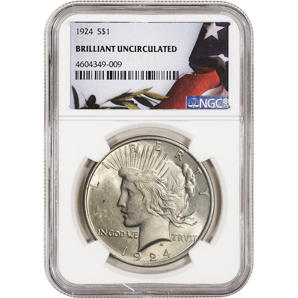 1924 US Peace Silver Dollar $1 - NGC Brilliant Uncirculated