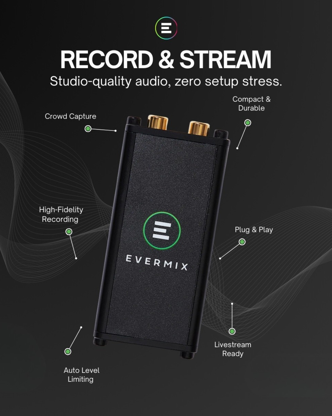 Evermix Box5 - Pro Audio Interface for Recording and Streaming