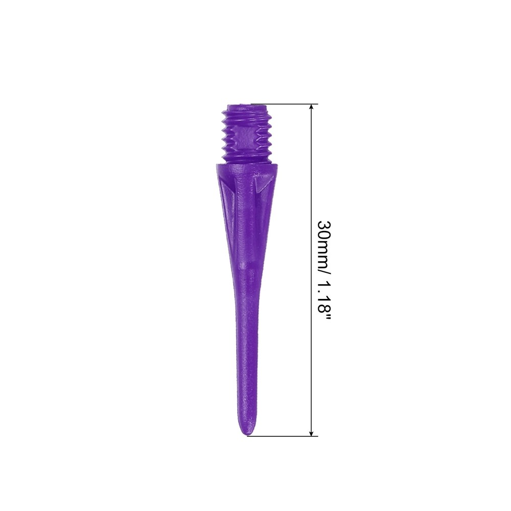 60 Pack Plastic Dart Tips 2BA Thread Soft Dart Tips Plastic Tip Purple
