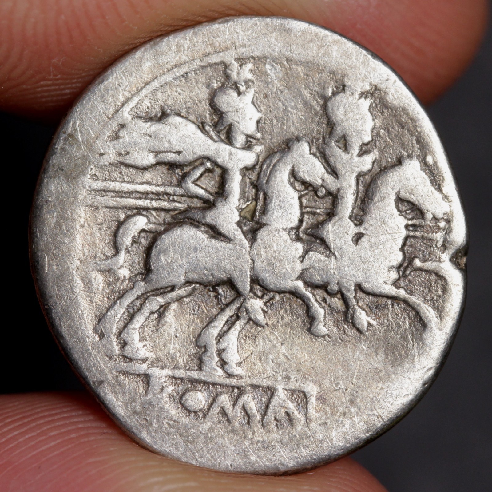 Gemini Denarius Ancient Roman Republic Silver Coin 211BC Dioscuri Roma Head