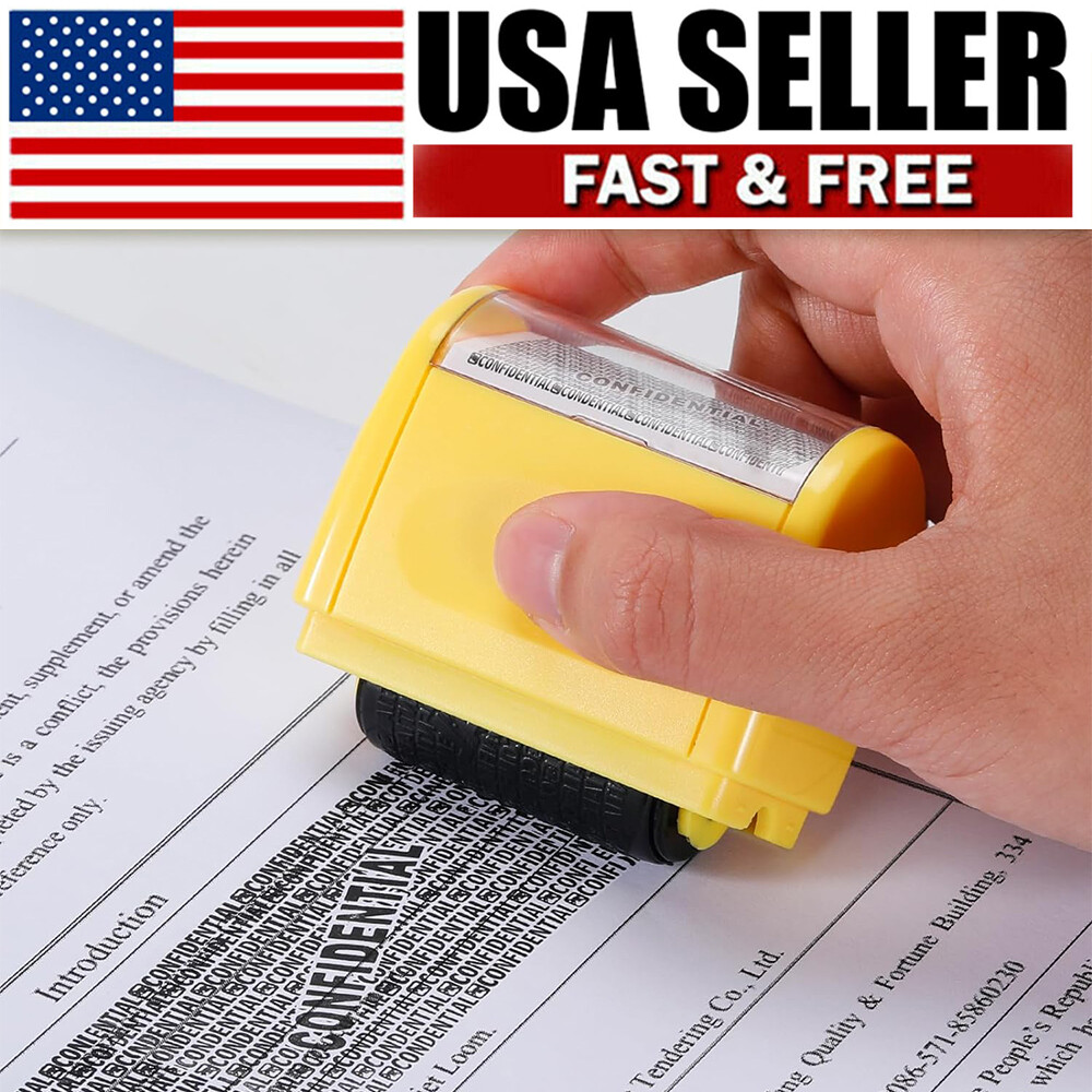 Identity ID Theft Protection Roller Stamp Guard Privacy Confidential Data Secure