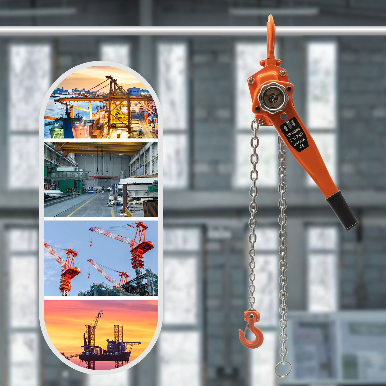 3300LB 1.5 TON HOIST RATCHET HAND LEVER PULLER COME ALONG DOUBLE HOOKS CABLE USA