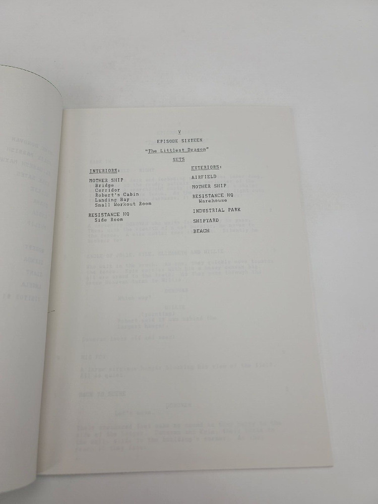 V / David Abramowitz 1985 TV Script, Leslie Bevis "The Littlest Dragon"