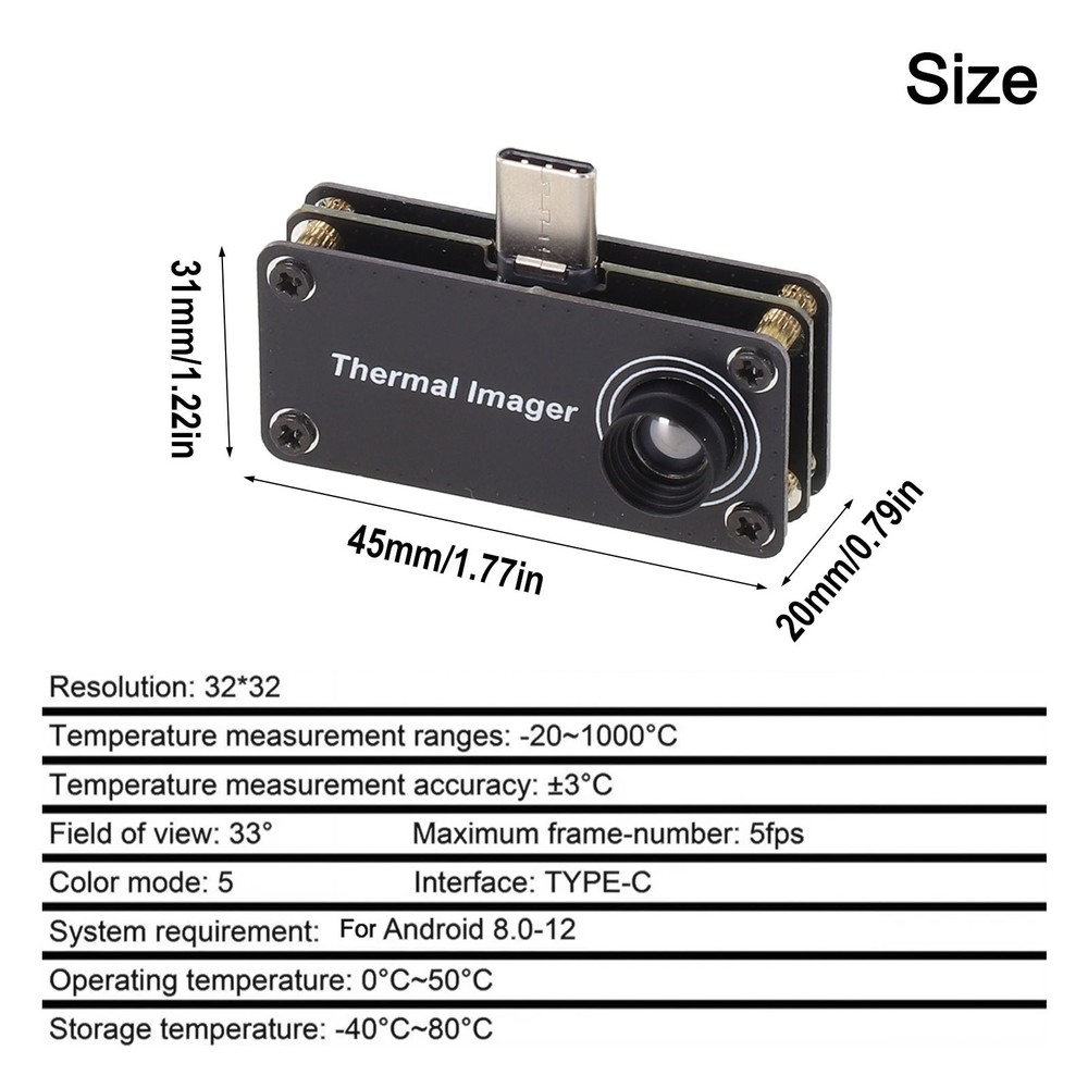 For Android Compatible Infrared Thermal Imaging Camera User Friendly Interface