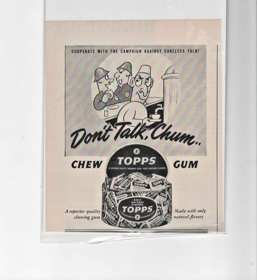 Topps Chewing Gum Ad 1944