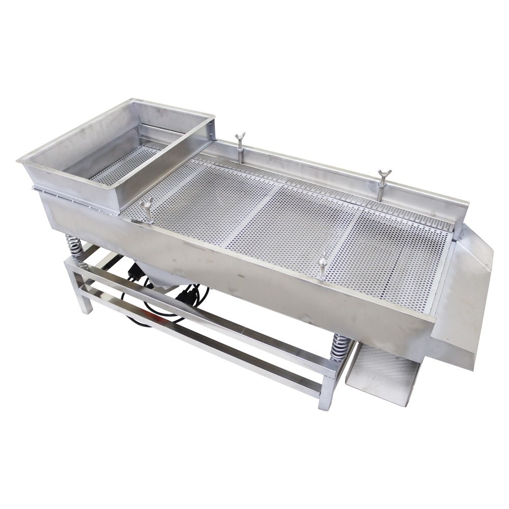 New Electric Linear Vibrating Screen 5mm Sieve Deck Shaker One Layer Two Motor
