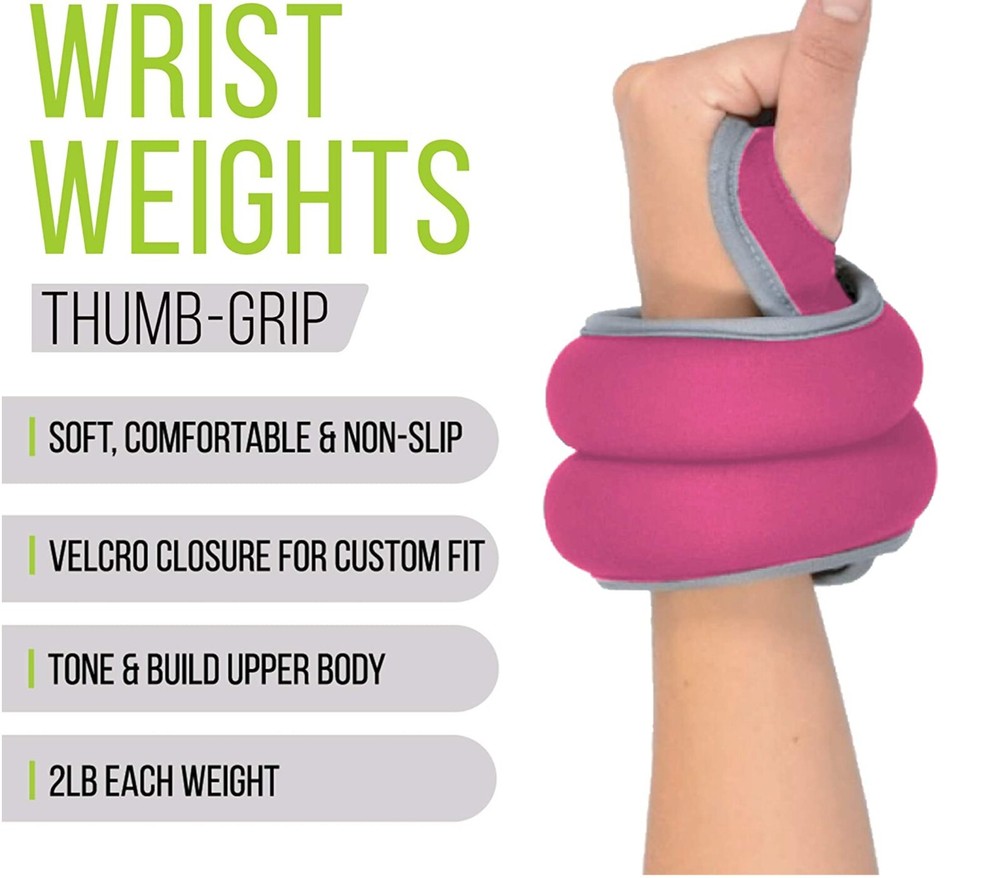  NEW SET Wrist Weights Set 2Lb, Fully Adjustable Weights Wrist Weight Thumblock