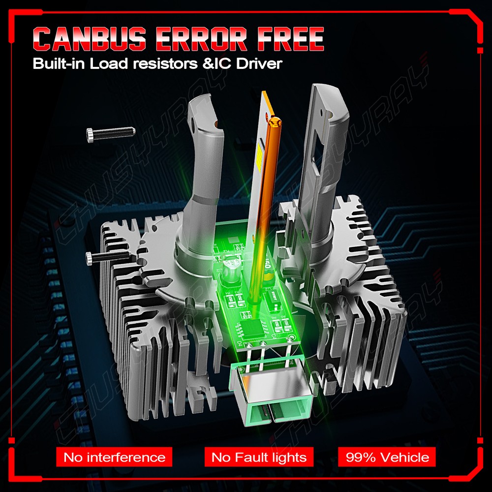 2X LED Headlight Bulbs 200W Replace D3S D3R HID Xenon Super White Conversion Kit