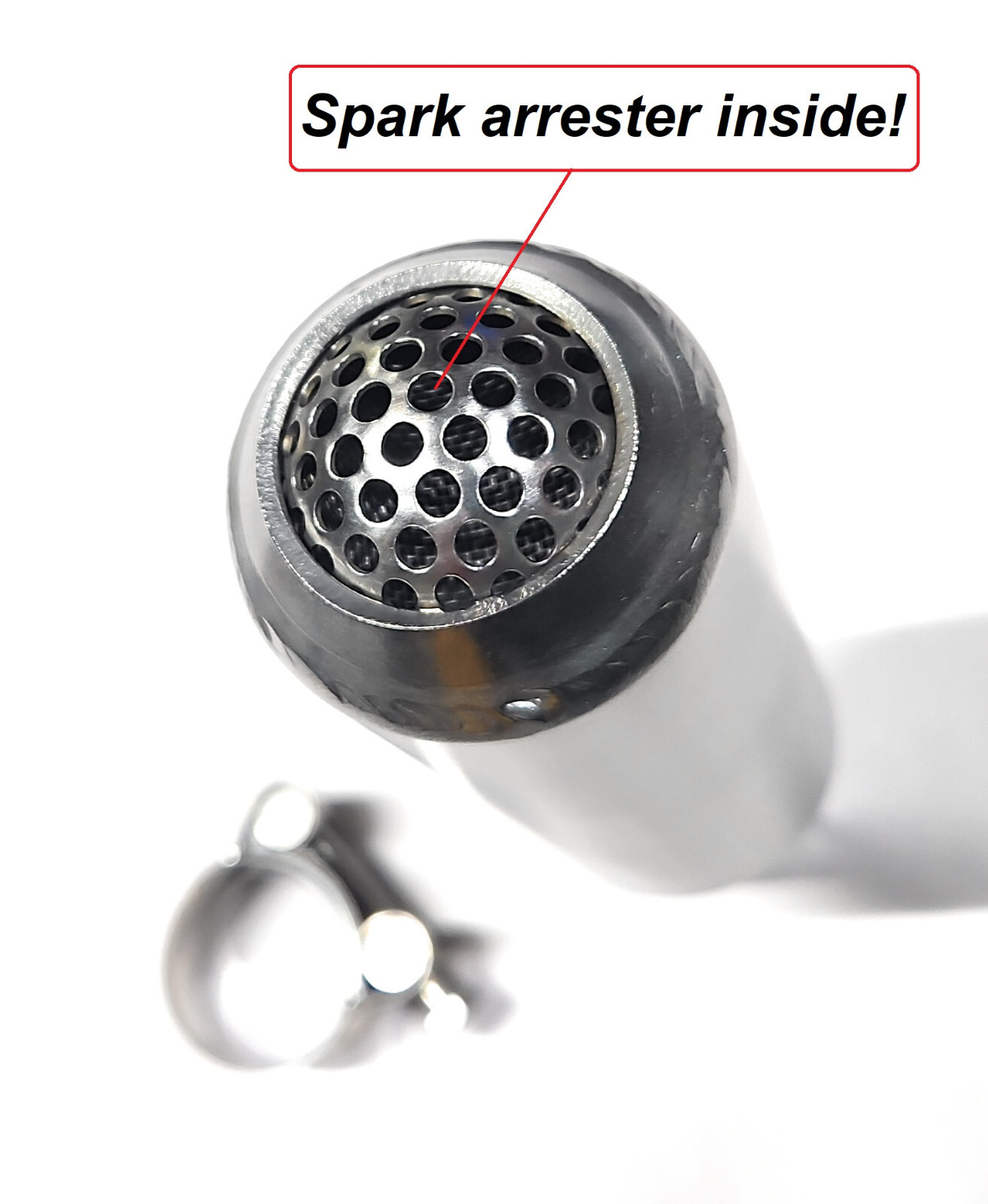 Slip-On 1.25" ID Exhauts Muffler 304 Stainless Spark arrestor Inside, SS Clamp.